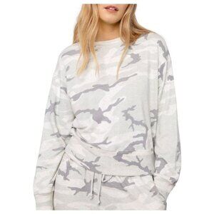 Rails Ramona Stone Camo Relaxed Sweater Medium Comfy Lightweight French Terry